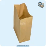 پاکت بیرون بر سوخاری بزرگ خام آمرتات پک در حالت باز، آماده برای بسته‌بندی حجم زیادی از غذا