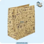 پاکت کرافت چاپی سوخاری کوتاه آمرتات پک از زاویه‌ای دیگر، نمایش ابعاد 29x14x32 سانتی‌متری
