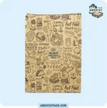 پاکت کرافت چاپی سوخاری کوچک آمرتات پک از زاویه‌ای دیگر، نمایش ابعاد 25x14x35 سانتی‌متری