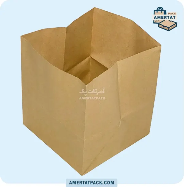 پاکت حمل پیتزا دونفره خام آمرتات پک در حالت باز، آماده برای بسته‌بندی دو جعبه پیتزا