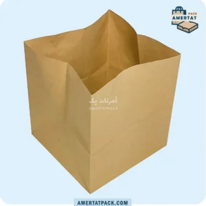 پاکت حمل پیتزا خانواده خام آمرتات پک در حالت باز، آماده برای قرار دادن جعبه پیتزا