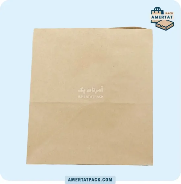 پاکت حمل پیتزا خانواده بلند خام آمرتات پک، با ظاهر ساده، مناسب برای پیتزاهای بزرگ و اقلام جانبی