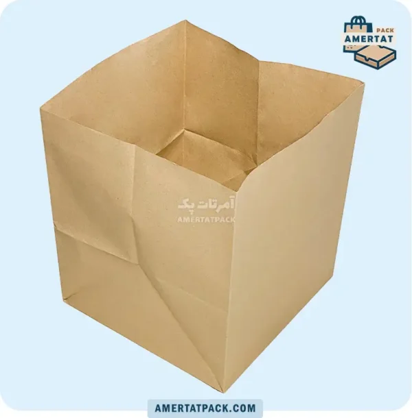 پاکت حمل پیتزا خانواده بلند خام آمرتات پک در حالت باز، نشان‌دهنده ظرفیت بالا و فضای داخلی