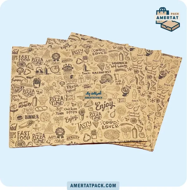 پاکت کرافت چاپی ساندویچ آمرتات پک، ساخته شده از مواد قابل بازیافت و پایدار