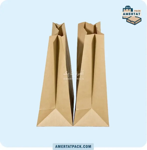 پاکت کرافت خام ساندویچ آمرتات پک از زاویه کناری، نشان‌دهنده استحکام و طراحی مینیمال